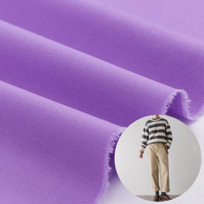 China Breathable 100 cotton material twill imitation tencel cey fabric pants for short cotton price per meter for sale