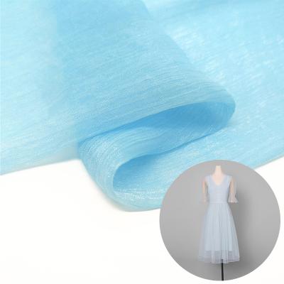 China Breathable 30D Polyester Crinkled Bright Silk Soft Chiffon Fabric For Women Summer Dresses for sale