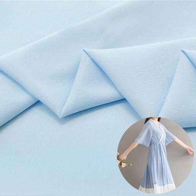 China Wholesale Elastic Stain Crepe Neckline Chiffon Fabric Dress Lining Fabric Viable for sale