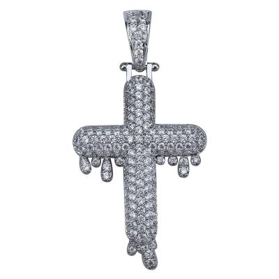 China Hiphop INS Explosion Gunna Cross Pendant Full Of Solid Zircon Necklace Accessories Cross Pendants for sale