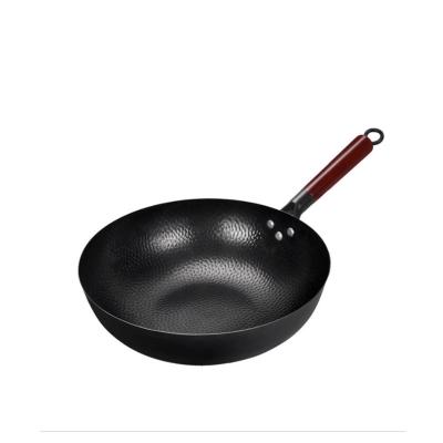 China Sustainable Eco-friendly Chinese Wok Pan Iron Wok Cooking Wok with Handles for Cooking for sale