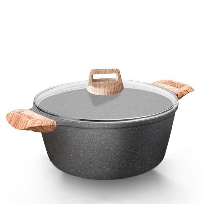 China Sustainable Factory Outlets Aluminum Alloy Cooking Pot Nonstick Stock Pot With Lid for sale