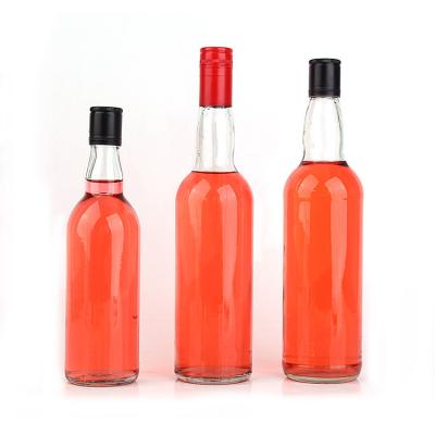 China Beverage liquor wine storage customized LOGO 1 liter frasco de vidrio 750ml 500ml 350ml 200ml spirit glass bottles for sale