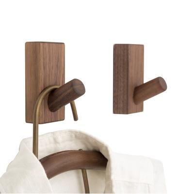 China Simple Vintage Hat Hanger Towel Rack Natural Wood Wall Hangs Wooden Coat Hooks Wall Mounted for sale