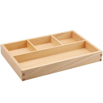 China Custom Eco-Friendly Beech Wood Storage Box Storage Trays Desk Organizer Minimalist for sale