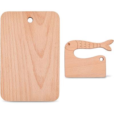 China Sustainable Montessori Kitchen Knife Set with Kids Wooden Cookware Sets for Kitchen Kids Wooden Knife and Cutting Board for sale