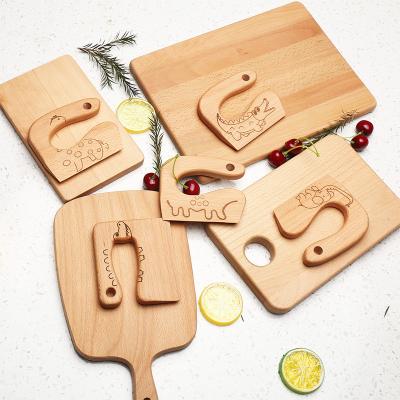 China Sustainable Kids Cookware Sets for Kitchen Kids Wooden Knife and Wooden Cutting Board Set for Cooking and Safe Cutting for sale