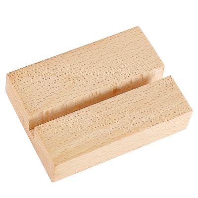 China Eco-friendly Customized Acrylic Small Beech Wood Card Holder Wooden Sign Holder Menu Holder for sale