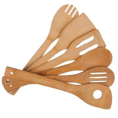 China Sustainable 6 Pcs Spatula And Cooking Stuff Mein Spoon Bamboo Utensils Bamboo Kitchen Tool Kit for sale