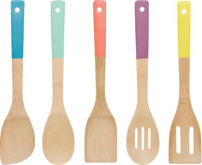 China Sustainable Bamboo Non-Toxic Loose Bulk Kitchenware Tool Kit Kitchen Hanging Utensils for sale