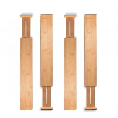 China Sustainable Drawer Divider 4pcs Adjustable Bamboo Pcak for sale