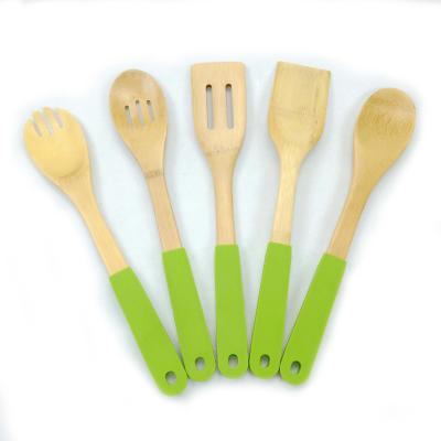 China Sustainable Best Sales Kitchen Wooden Spoon Kitchen Utensil Set Bamboo Spatula for sale