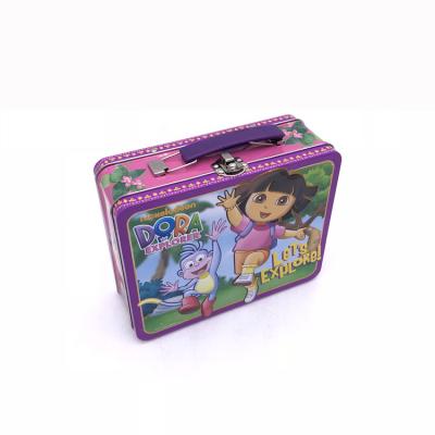 China Custom Recycled Materials Metal Tin Can Small Mini Rectangular Toy Packing Tin Lunch Box Gift For Kids for sale