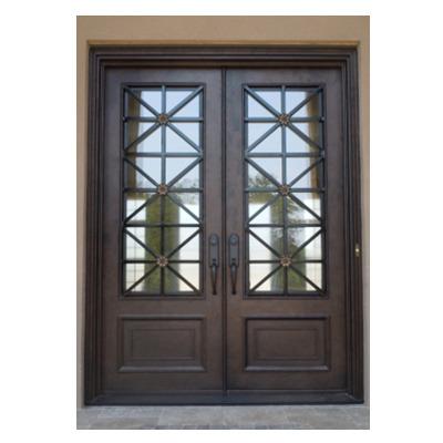 China Best Heat Insulation Home Fashion Wrought Iron Villa Door Exterior Iron French Doors Iron French Door for sale