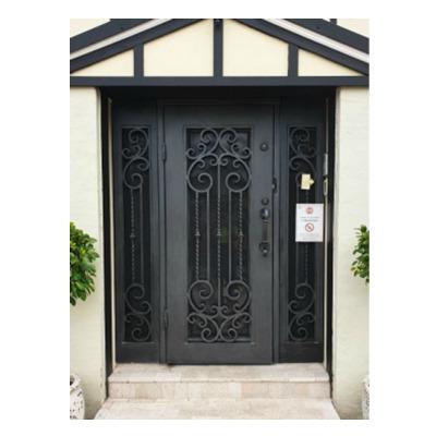 China Custom or Standard Heat Insulation Iron Door Handle Front Door Iron Wrought Prices Iron Entry Door for sale