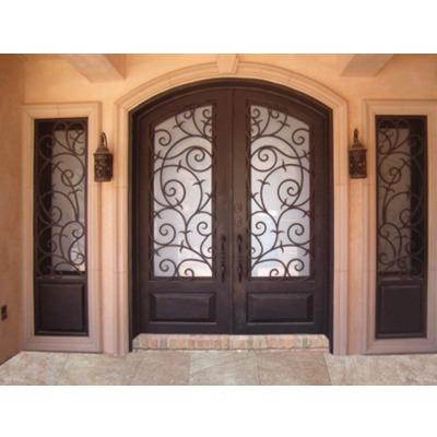 China Professional Heat Insulation China Iron Security Door Design Wrought Iron French Doors Iron Door for sale