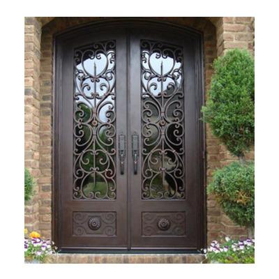 China Best Heat Insulation Outdoor Iron Doors Fashion Iron Doors Wrought Iron Glass Door for sale