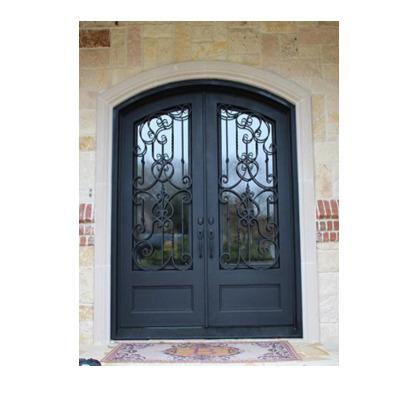 China Heat Insulation Reasonable Price Double Door Iron Doors Iron Door Lock Wrought Iron French Doors for sale