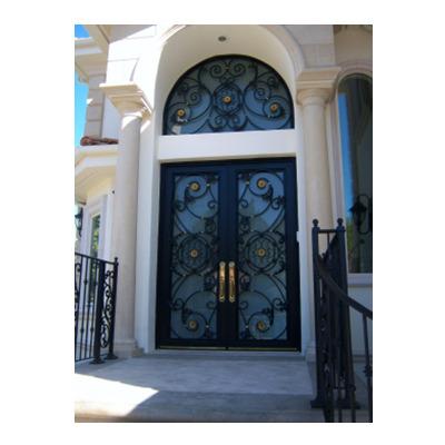 China Premium Quality Heat Insulation Double Door Iron Doors Wrought Iron French Doors Iron Entry Door for sale