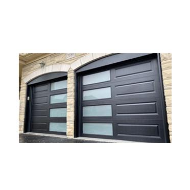 China Modern Residential Low Price Garage Door 8x7 Black Automatic Clear Glass Garage Door for sale