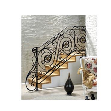 China Beautiful Modern Stair Iron For Home Wrought Iron Railings Stairs Indoor Wrought Iron Stair Railing for sale