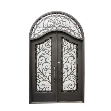 China French Doors Factory Supply Iron Door Modern Exterior Custom Iron Double Doors Wrought Iron Doors for sale