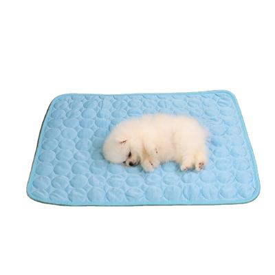 China Viable Foldable Washable Reusable Pee Pad Pet Self Cooling Mat For Summer Ice Silk Sleep Protection Blanket for sale