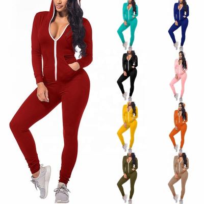 China QUICK DRY wholesale hooded thin overalls long sleeve zipper overalls pants overalls women for sale