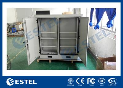 China Two Bay Stainless Steel Temperature Control Outdoor Battery Cabinet With Anti-smoke Anti-corrosion Powder Coating for sale