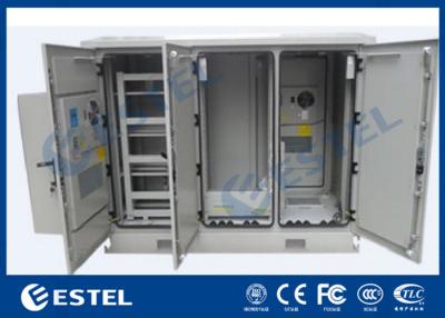 China IP55 Three Compartment Air Conditioner Cooling Outdoor Telecom Cabinets With Four Doors for sale