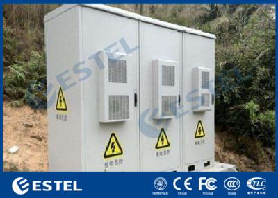 China Three Doors Outdoor Base Station Cabinet IP55 With Air Conditioner Cooling System for sale