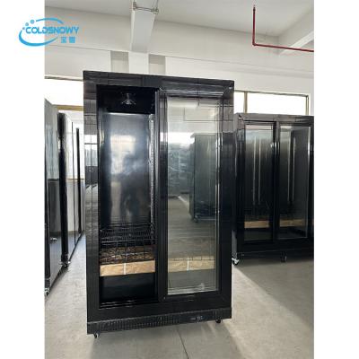 China Single-temperature 2-door glass display cooler with glass display cold room door display freezer suitable for commercial for sale