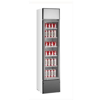 China Single-temperature 160 L Refrigerator Glass Vertical Cabinet Beverage Display Door Cold Beer Cooler Display Cabinet for sale