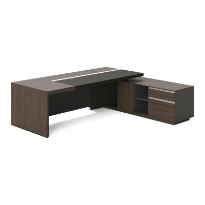 China Minimalism 2.8M Right Modern Wood Office Furniture Desk Table Boss L Shaped Executive Office Escritorio kerja de meja Leather Kantor for sale