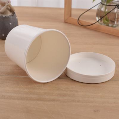 China 26oz 800ml Disposable White Type Double PE Coated Paper Bucket With Lids Printing Paper Design Accepted for sale