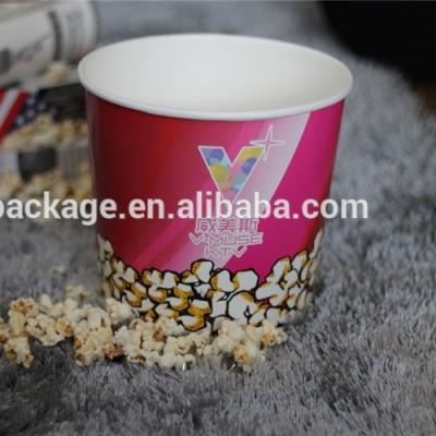 China High Quality Disposable 85oz KTV Paper Popcorn Food Grade Bucket for sale