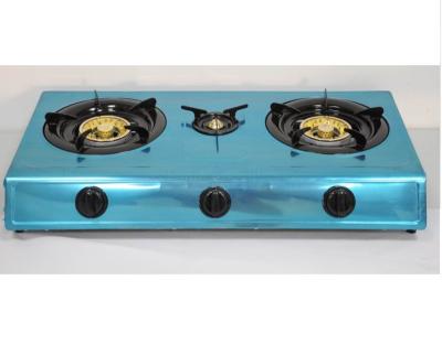 China Professional Straight Gas Pipe China Manufacture Cooking 3 Burner Stainless Steel Panel Commercial Gas Cooker Stove for sale