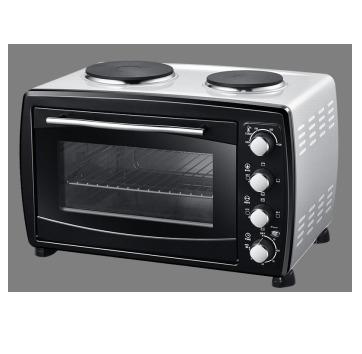 China 38L 1600w Large Container Kitchen Appliances Stainless Steel Commercial Electric Cooking Mini Steam Toaster Oven with Hot Plate for sale