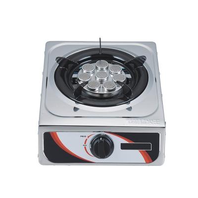 China Hot Selling Hotel OEM Stainless Steel Panel Kitchen Single Burner Chimney Dish Cooking Gas Stove For Tunisia for sale