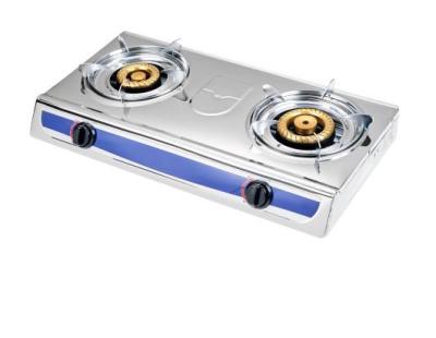 China Hotel Cooking Appliances Cast Iron 2 Gas Cooktops Stainless Steel Restaurant Equipment Silver Double Gas Stove for sale