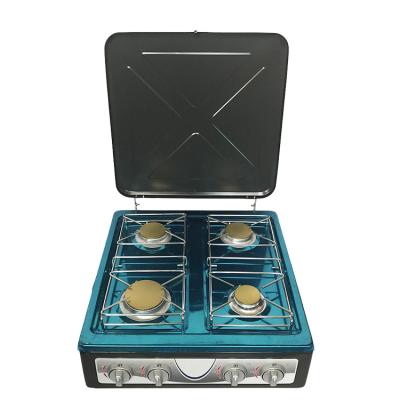 China With Lid Attractive Price Type New Table Top Gas Cooker 4 Burner Gas Hob Home Cooking Stove With Lid for sale