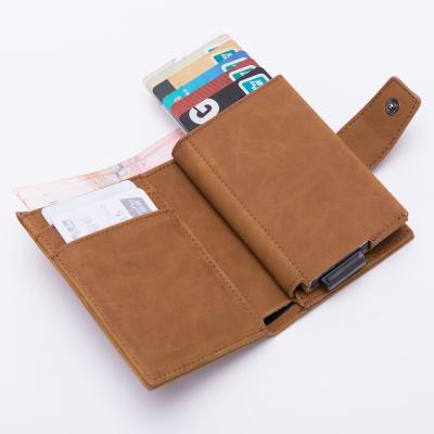 China Protective RFID For Cards RFID Cards High Quality Leather Protective Smart Wallet Case For Cards And Cash for sale