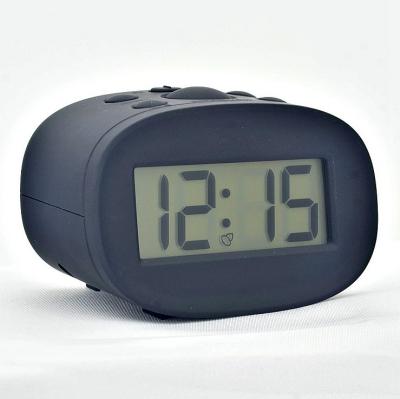 China Rubber Paint Easy Set Mini Hot Item Unique LCD Digital Alarm Clock with Nap and Back Light for sale