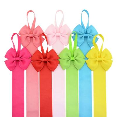 China Ribbon with Barrettes Solid Holder Hair Clips Grosgrain Ribbon Hair Bow Hanging Organizer Storage Hanger for sale