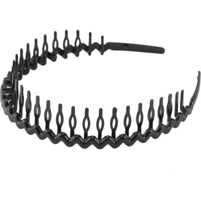 China Hard Headbands Refine Black Plastic Hairband Headband Holder Hard Clasp With Teeth For Women for sale