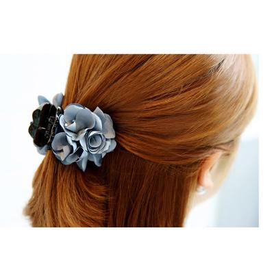 China Mini Rose Flower Bows Plastic Hair Claw Ponytail Holder Clips Jaw Barrettes Grips Holds Korean Buns Bun Accessories For Women for sale