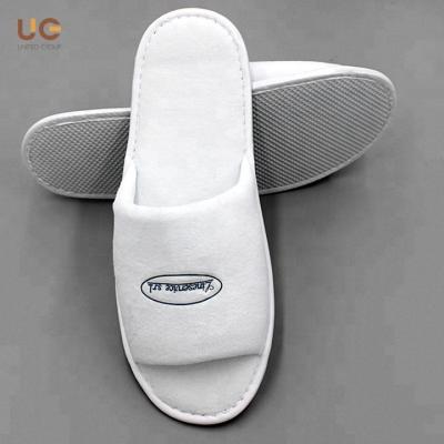 China Disposable Terry Cotton Hotel Personalized Printing Logo Four Season Slippers for sale