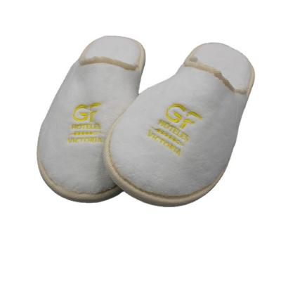 China Fashion \ Disposable Logo Fleece Slippers Hotel Slippers Ladies Flat High Quality Custom Made Comfortable \ Durable Spa Slipper for sale