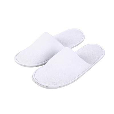 China Durable Washable Soft Wholesale Slipper Custom Logo Terry White Hotel Disposable Slippers Shoes Indoor Slipper for sale