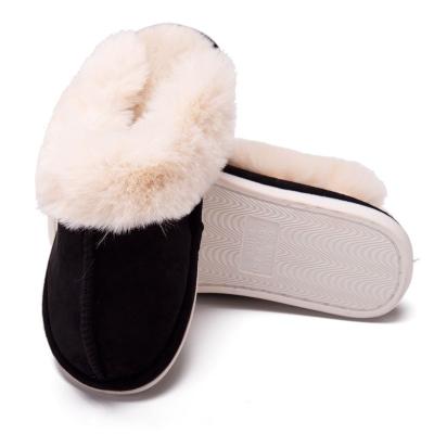 China Fashion Trend Black Plush Fluffy Slippers for Men Women Bedroom Slippers Indoor Home Shoes Cotton Slippers Women for sale